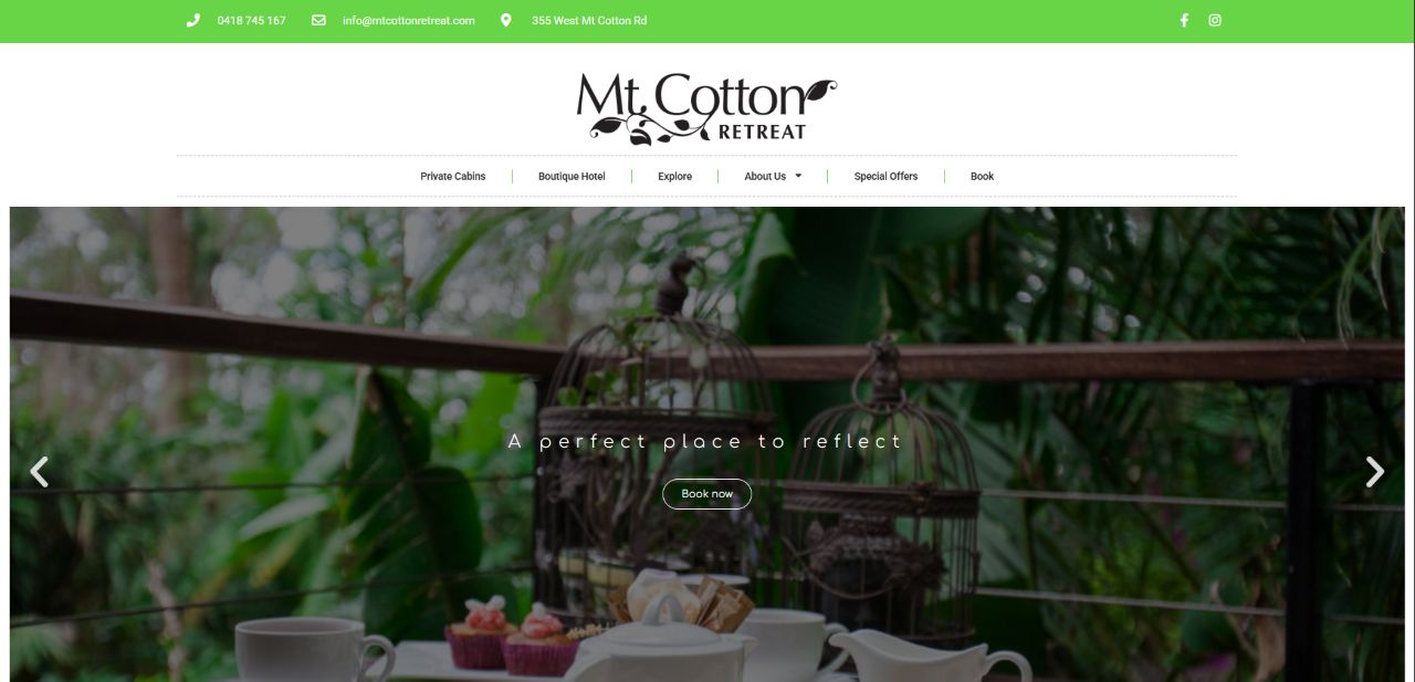 Mt Cotton Retreat homepage